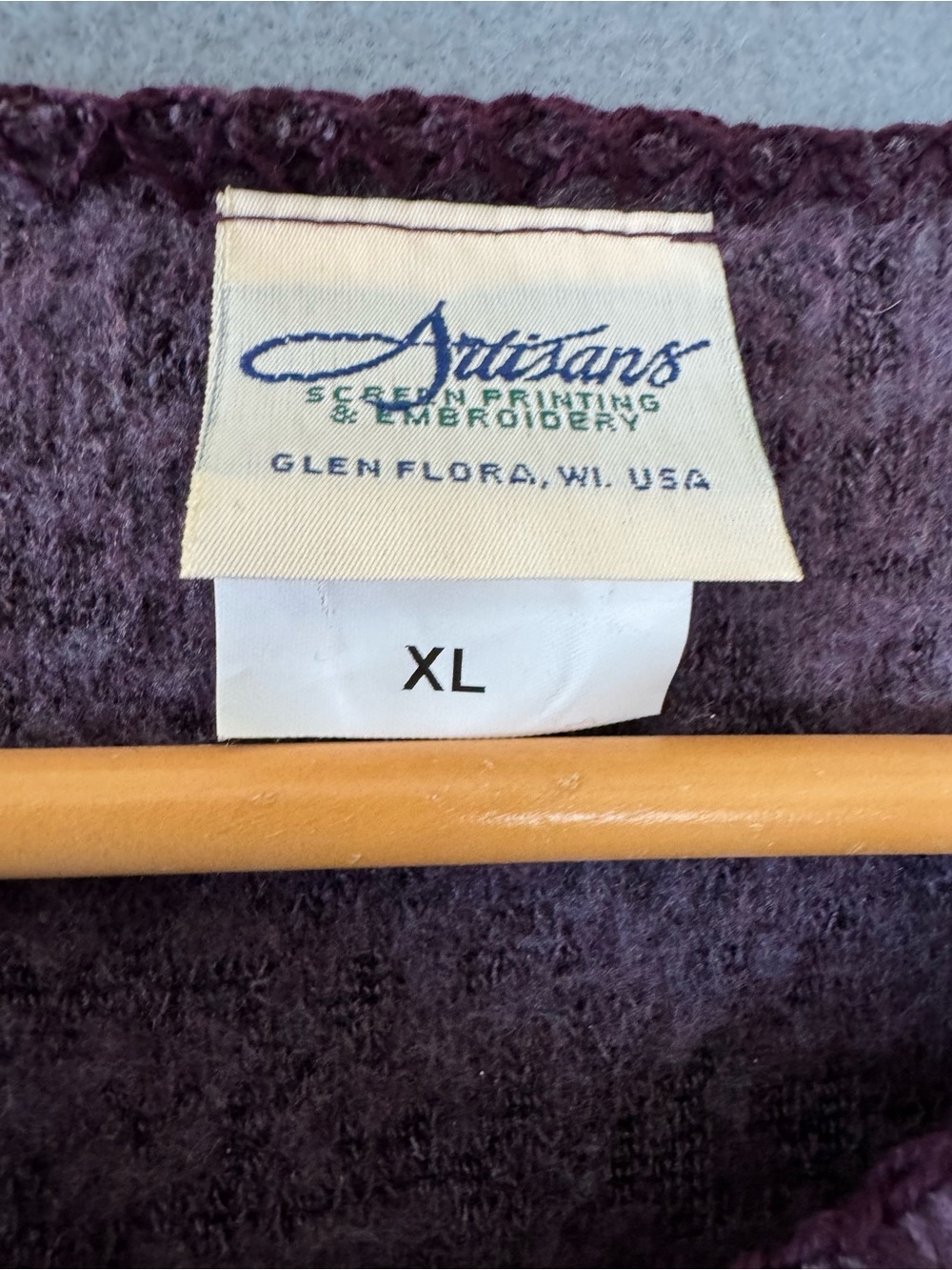 Vintage 90s Artisans Purple Botanical Cardigan Jacket USA Made XL - Picture 9 of 10